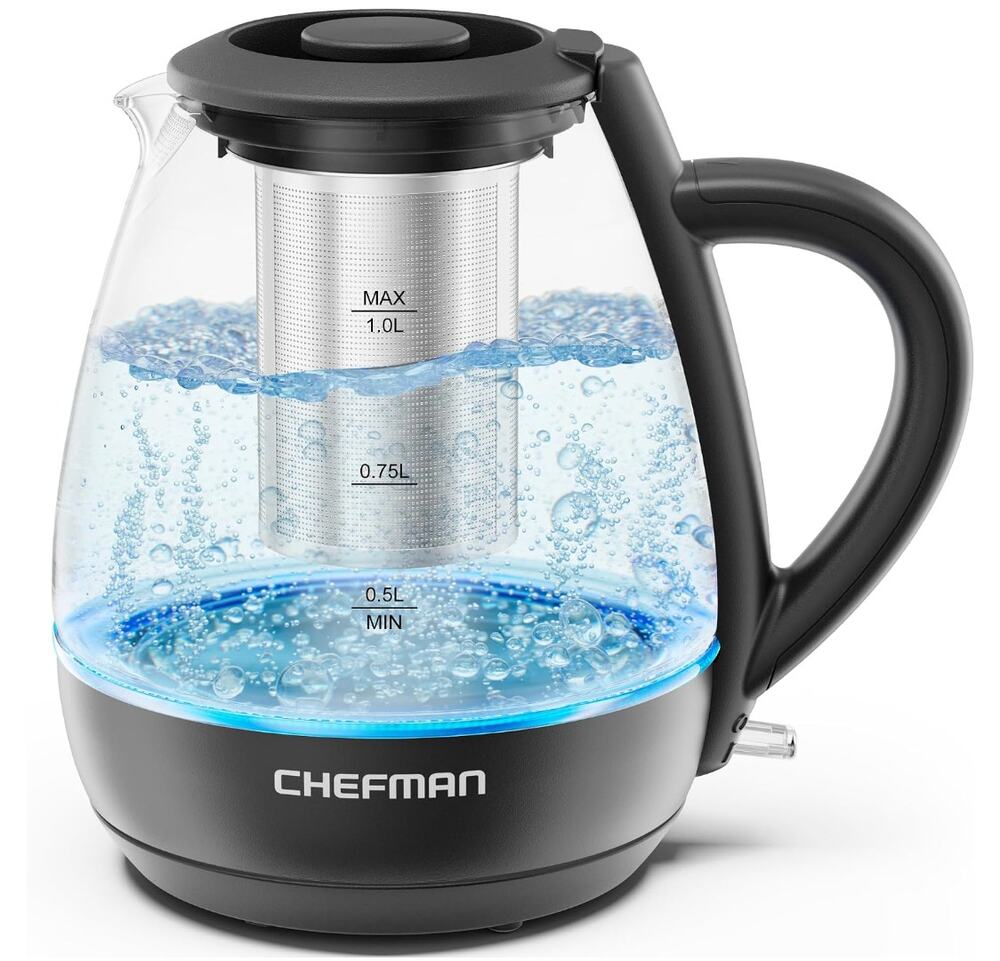 Electric Kettle with Tea Infuser, Small Electric Tea Kettle, Compact 1L- 4 Cups